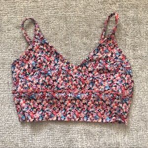 Lululemon pink floral yoga bra/bralette